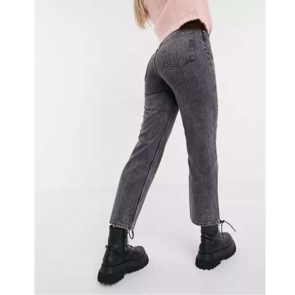 & Other Stories Grey Washed Denim Straight Jeans